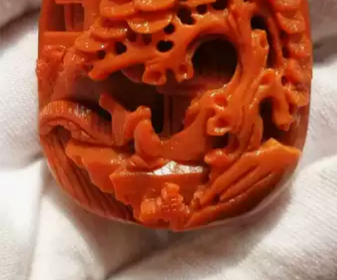 神环缅黄玉缅红山水画雕刻件吊坠文玩手把件毛...