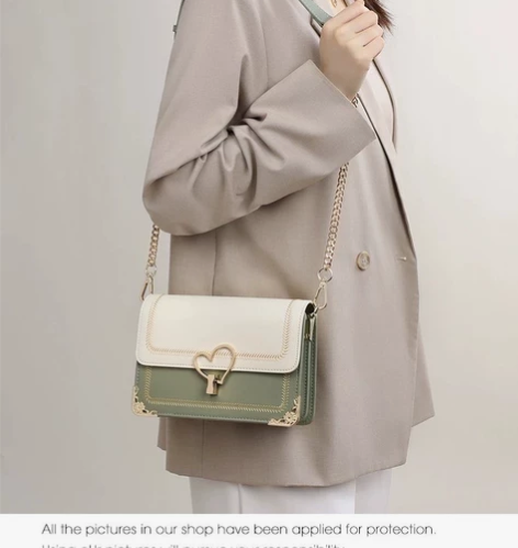 Viney链条斜挎包真皮四季高级感轻奢小方...