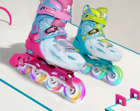 ?美洲狮轮滑鞋儿童初学者套装专业品牌官方男...