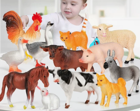 纽奇正品仿真动物模型手办狮熊猫鸡鹅鸭猪玩具...