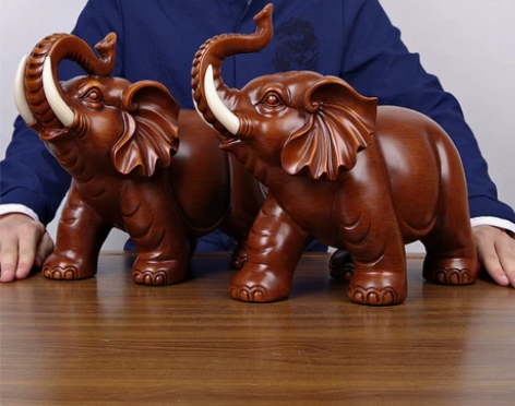 卧室工艺品 大象摆件招财风水象一对吉象客厅...