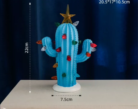 北欧轻奢仙人掌树脂工艺品家居客厅创意酒柜电...