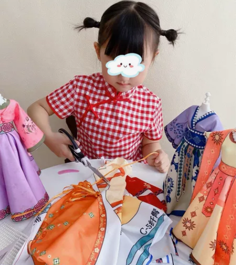 培养服装设计兴趣? 儿童手工DIY汉服服装...