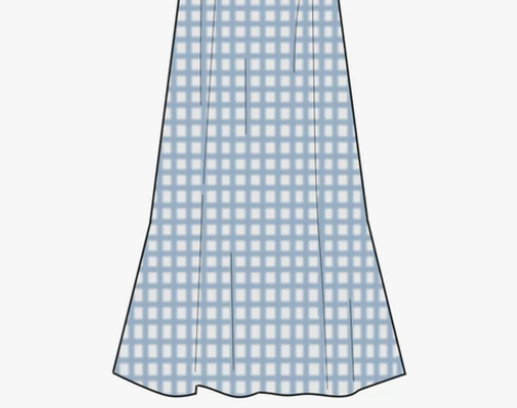 蓝色格子鱼尾裙  全新未穿过   S码  ...