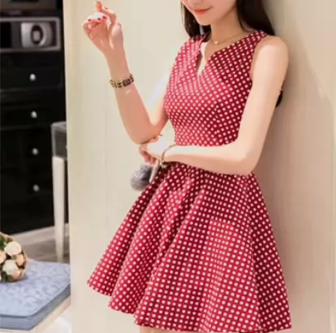 【可爱风】美式红色波点裙5块出，5块出！运...