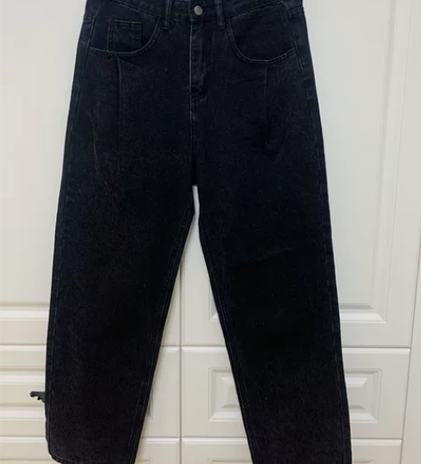 春秋新款牛仔裤长裤黑色百搭 版型好 阔腿裤...