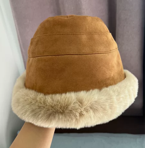 毛绒渔夫帽卡其色 仅试戴 注意:一经售出,...
