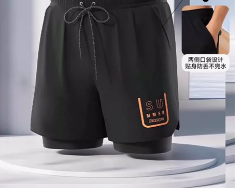 Kappa游泳裤男士男款双层速干防尴尬成人...