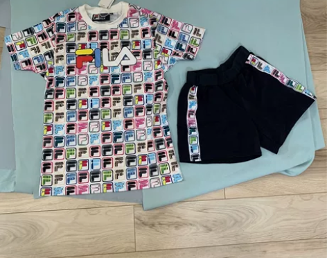 #Fila/斐乐 青少年夏款短袖短裤套装 ...