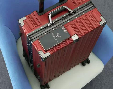 拉杆箱 拉杆箱箱子皮酒红色旅行箱女新娘结婚...