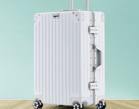 铝框行李箱拉杆箱大学生旅行箱白色防刮箱潮男...