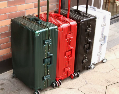 明星同款复古铝框行李箱20旅行拉杆箱网红万...