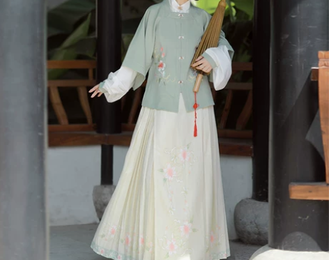 明制汉服女中国风古装春秋正品原创月华清改良...