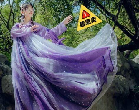 千韵岗原创 辰莲鱼梦 紫色 两片式齐胸襦裙...