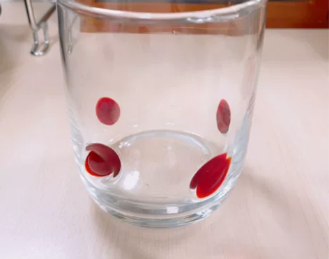 孤品手作气泡玻璃杯红色贴片夏日水杯zara...