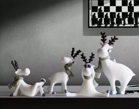 治愈系小鹿麋鹿北欧轻奢高档客厅电视柜办公桌...