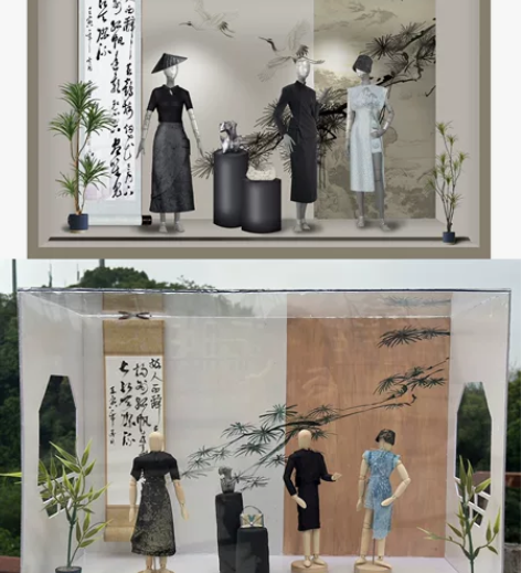 服装专业学生橱窗模型作业 可以一起给ps原...