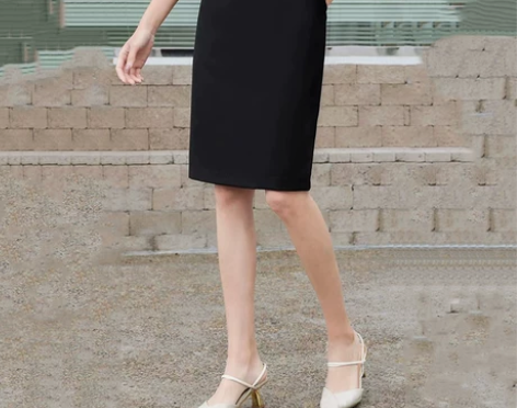 正装黑色一步裙工作裙空乘职业裙子半身裙中长...