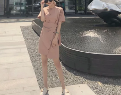 sukol小清新心机设计感极简主义少女显瘦...