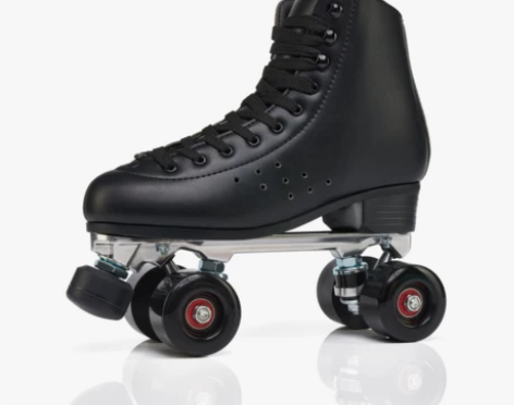 世纪福虎新款专业成人男女双排旱冰鞋黑色四轮...