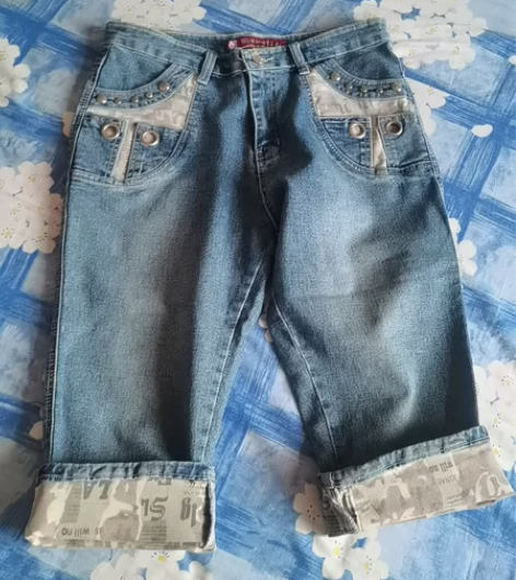 牛仔裤,七分裤,九成新,一百二三十斤穿没问...