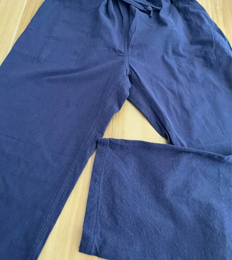 清仓处理62001，中式棉麻裤子，青色，直...