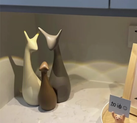 【清仓价3个！】一家三口鹿家居客厅摆件陶瓷...