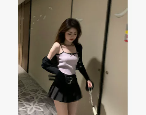YOUZIQI柚子琪 轻甜少女针织吊带背心...