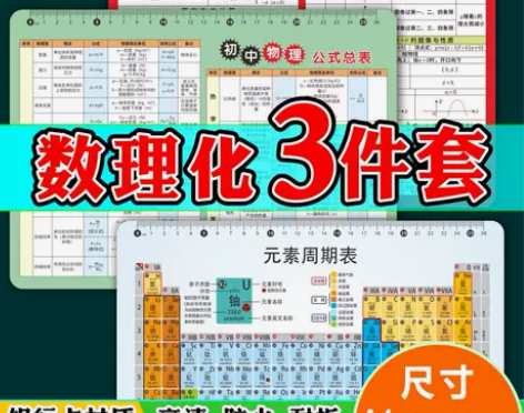 a4数学物理化学元素周期表初中公式知识大全...