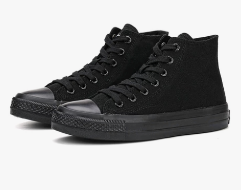 飞跃时尚纯色小白鞋休闲高帮女鞋全黑色男鞋百...