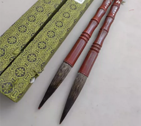 优标山羊牌，80年代回流，墨狮2支老毛笔打...