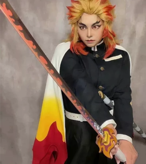 全新炎柱炼狱杏寿郎cos服大全套鬼灭之刃c...