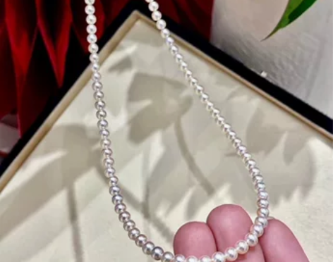 日本akoya海水珍珠 彩凛珠串小米珠项链...