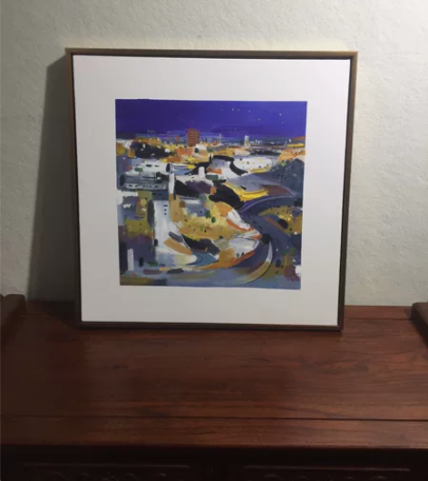 手绘油画作品。尺寸52x52cm。简约现代...