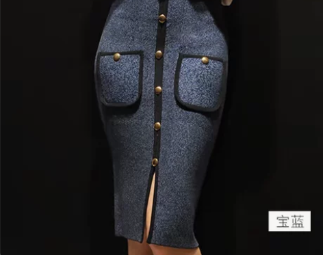 秋冬针织裙半身裙铅笔裙一步裙修身女包臀裙开...