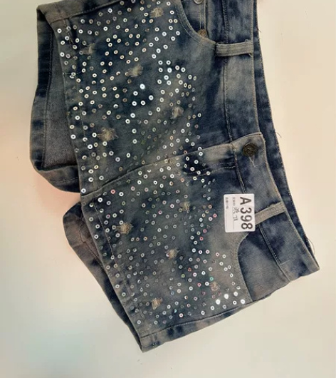 中古 古着 短裙 裙裤 钻 闪亮 很爱裙裤...