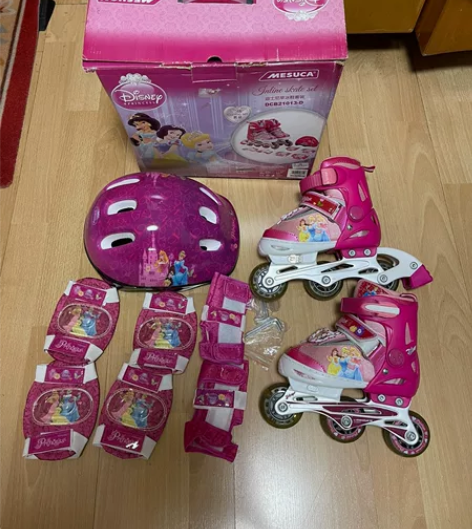 麦斯卡迪士尼公主旱冰鞋(粉色) 带护具套装...
