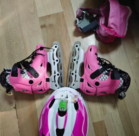 米高s6高端轮滑鞋+滑冰鞋两用 现在是冰刀...