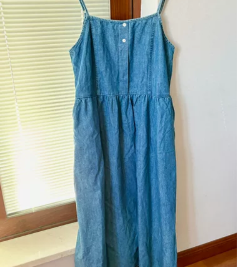 雅柔 复古港风夏季长款牛仔吊带裙 均码 有...