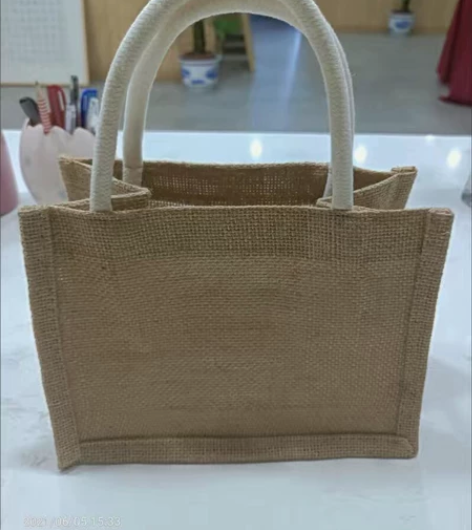 MUJI无印良品同款亚麻手提袋子礼品袋麻布...