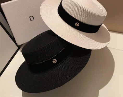 ins网红草帽女夏天复古英伦平顶礼帽韩版小...