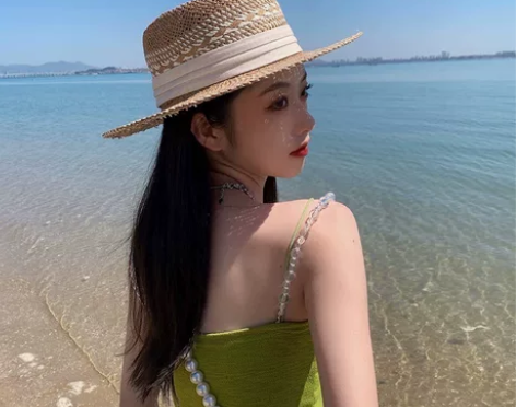夏天遮阳草帽女夏海边度假沙滩帽小清新平顶法...