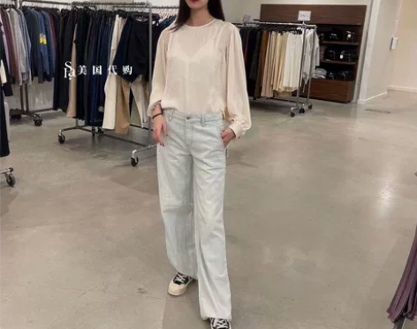 0826 Vince高腰直筒休闲牛仔裤全新...