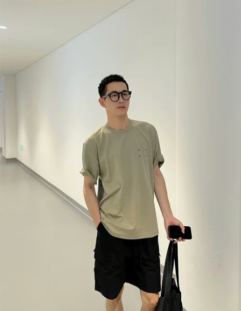 马克斯星球 夏季新款美式休闲设计感四点短袖...