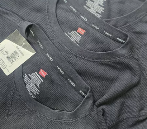 美国HANES亨氏弹力华夫格大码长袖T恤 ...