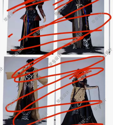 服装毕设成衣四套 效果图 款式图 灵感版 ...