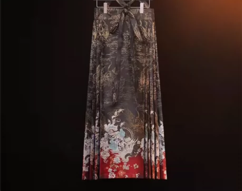 空谷记原创玄凤国风明制汉服马面裙 黑色M码...