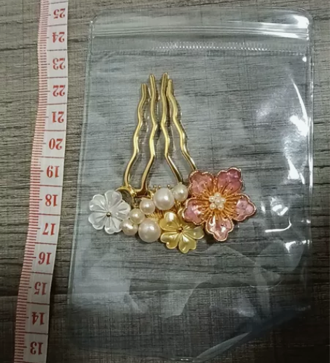 ?留莹-贝壳拼贴小花清新款汉服旗袍配饰发夹...
