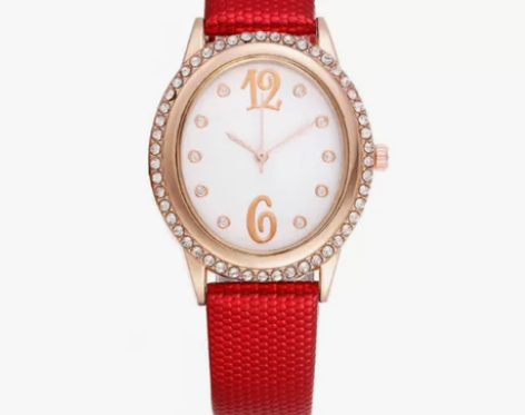 #付邮免费送抖音爆款时尚数字镶钻椭圆形女士...