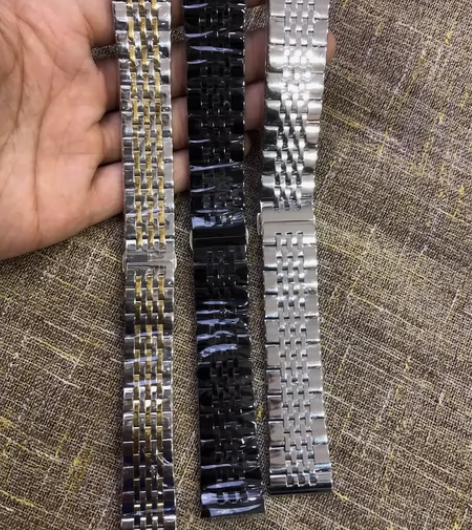 手表钢带 实心钢带蝴蝶扣，适用天梭，天王，...